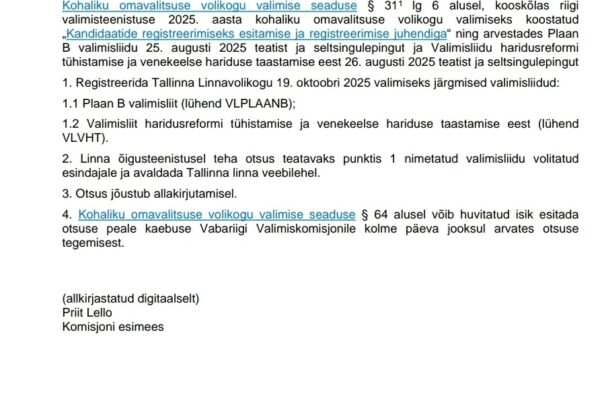 Tallinnas registreeriti “Plaan B valimisliit”