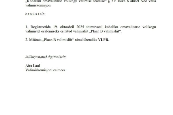 Plaan B valimisliit nüüd ka Nõos