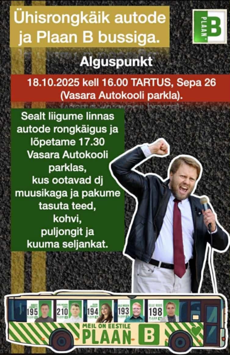 Tule: Ühisrongkäik  18.10. kl 16 Tartus